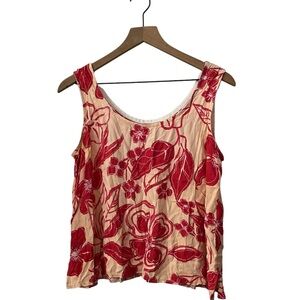 Hawaiian Hibiscus Flowy Cropped Tank Medium/Large